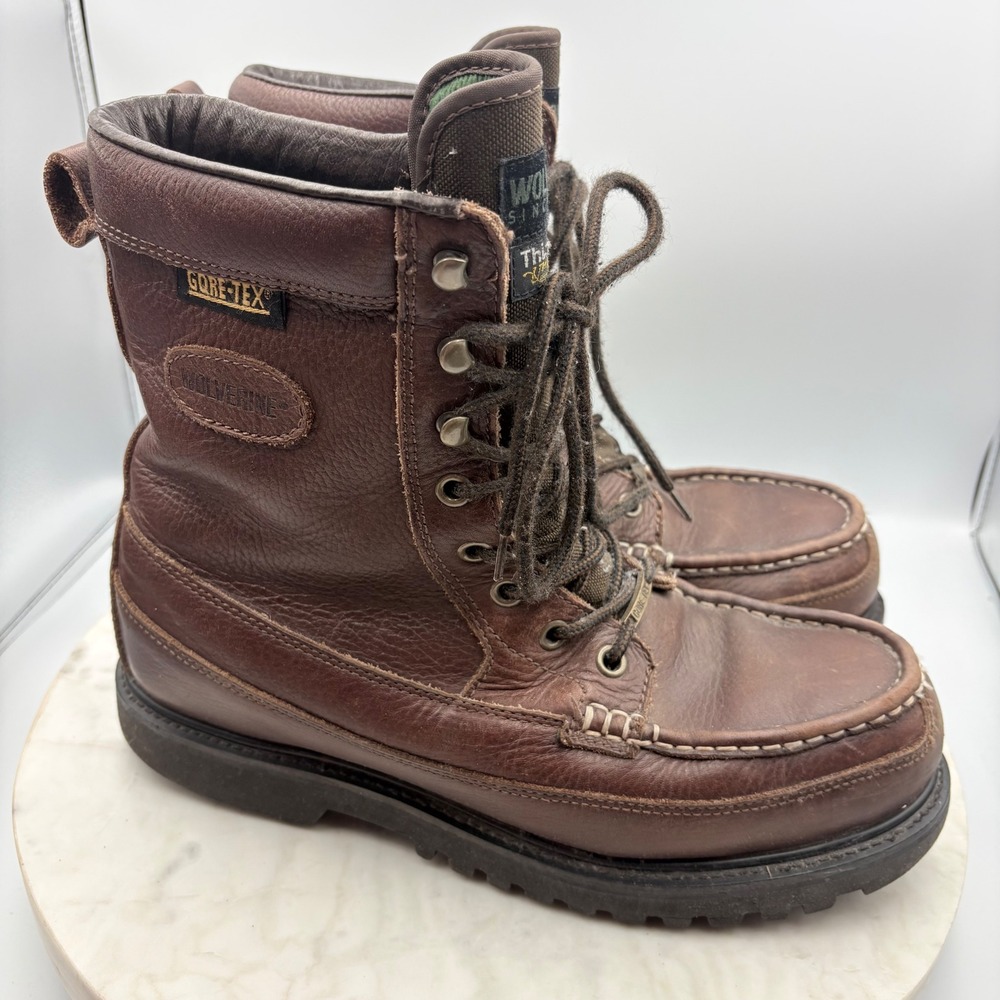 Wolverine Boots Mens 13 Brown Gore-Tex Leather Ultra Waterproof Moc Toe Work